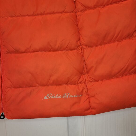 EDDIE BAUER ORANGE DOWN FEATHER PUFFER VEST - Picture 6 of 13